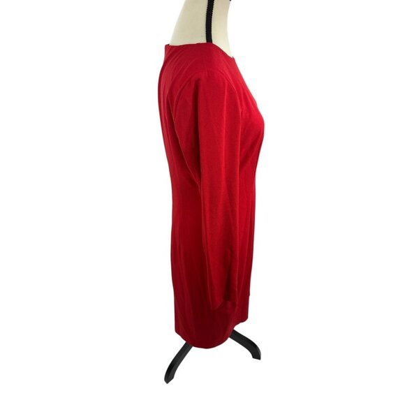Cremieux Womens Size 8 Dress Red Long Sleeve Knee Length Cocktail Party - Picture 3 of 7